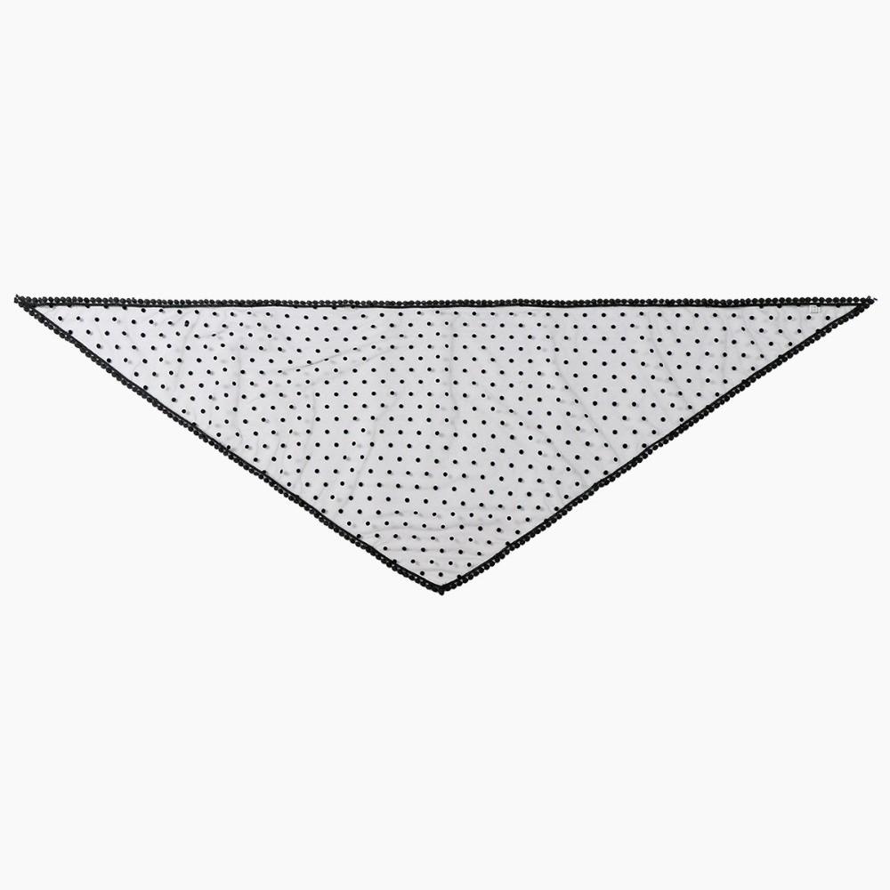 Thin Lace Scarf White Dot Hair Scarf Headband New Wedding Triangular Headscarf  Women