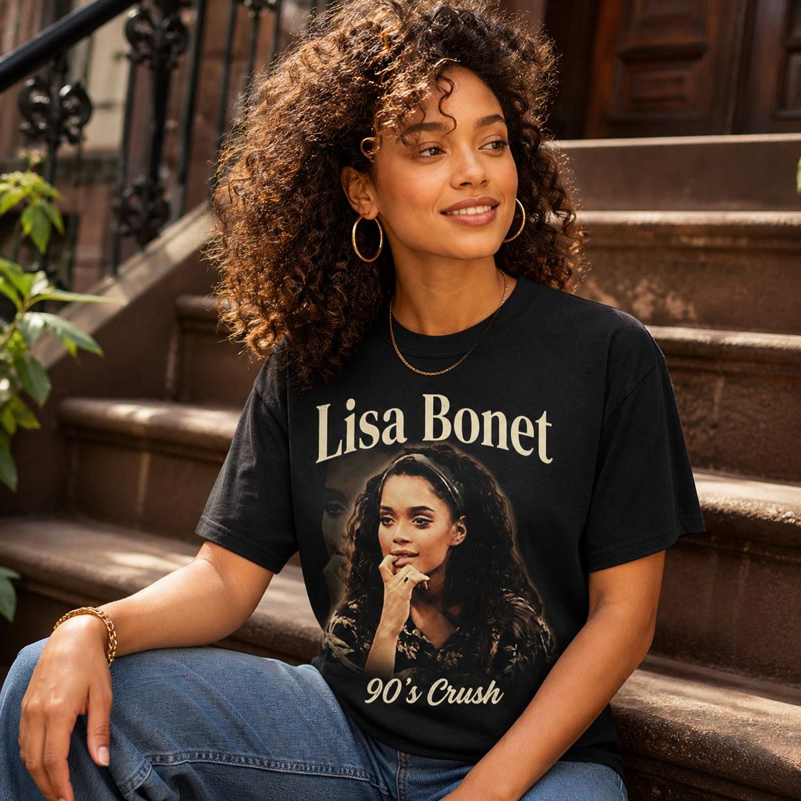 Lisa Bonet Portrait Tee | Vintage 90s Editorial Style Shirt 2XL