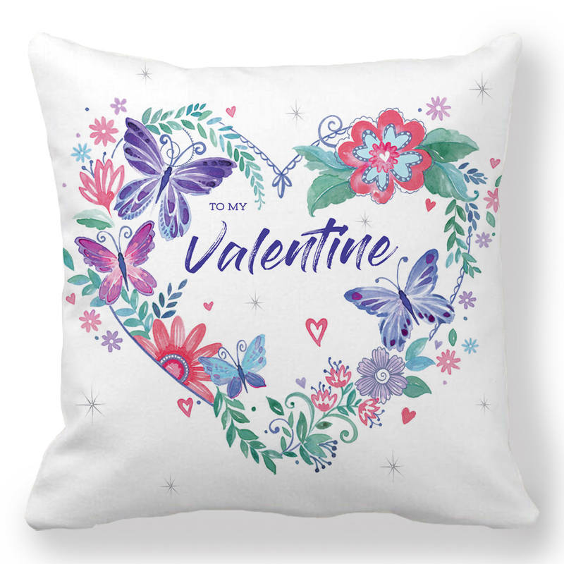 Creative Valentine's Day Happy Letters Digital printing short plush pillow covers for car sofa office cushion cover home goods