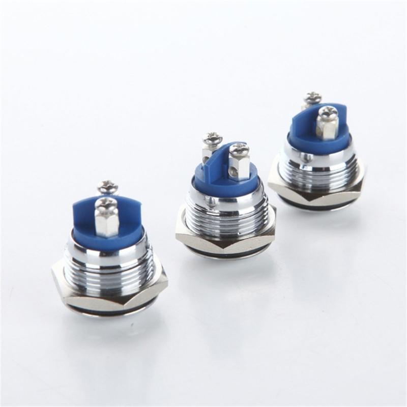 8 Stück 16mm Momentary Drucktaster Metallgehäuse Hochrund Schraubklemmen Wasserdichte Schalter Einfach zu bedienen