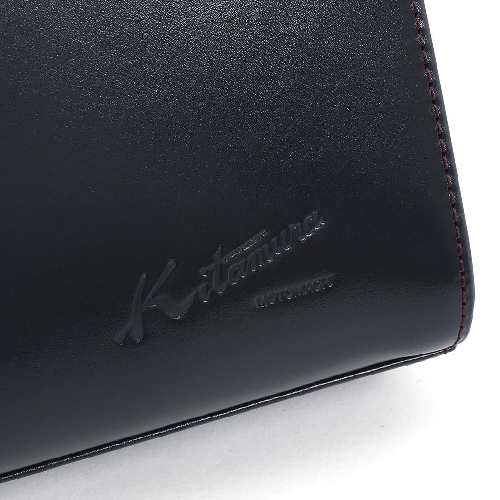 Tanned Leather Second Bag Dark Stitch 10711 [Kitamura] Z-0642 Men's Blue/Wine [Navy]