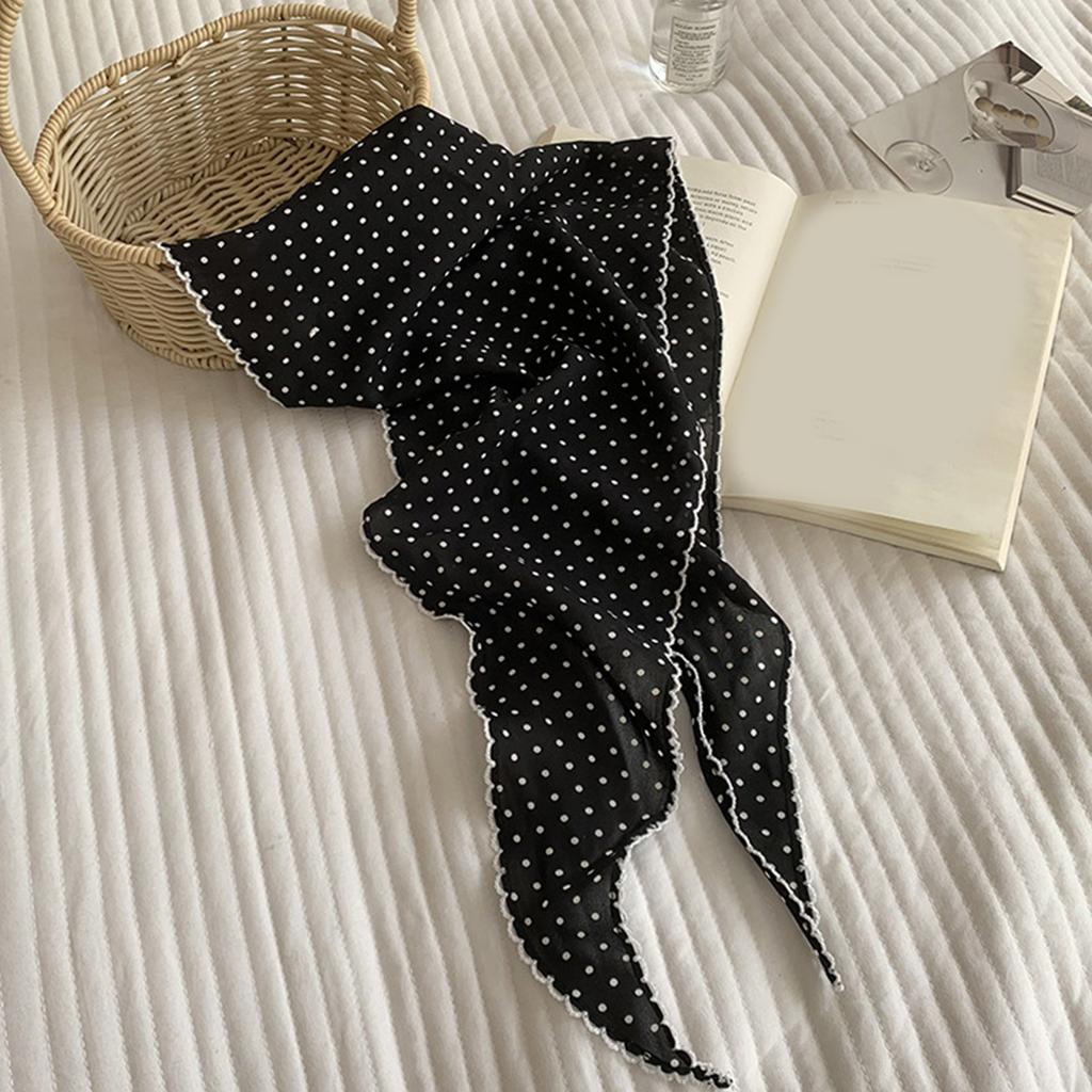 French Style Dot Head Scarf Lightweight Hair Wrap Everyday Styling Scarf For Women Stylish Outdoor Accessory