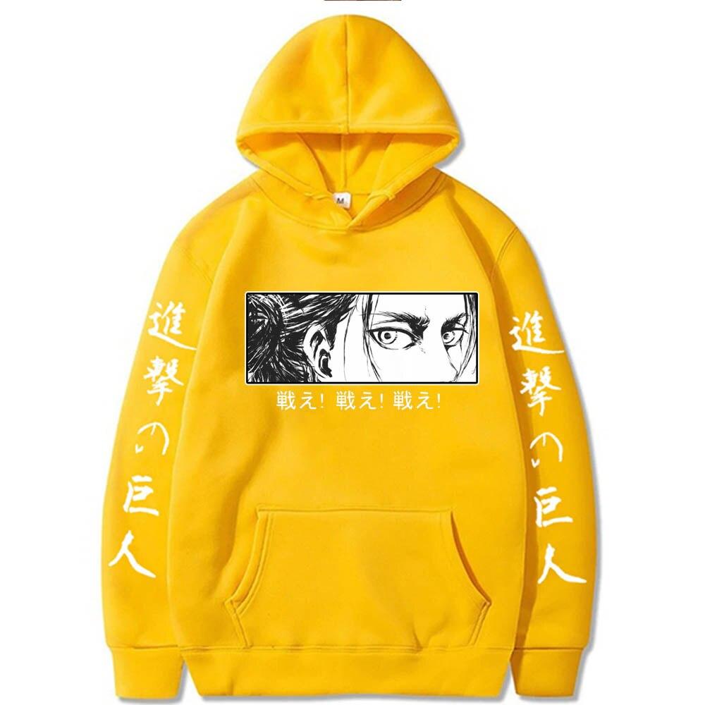 Men Streetwear Pullovers Attack On Titan Hoodies Sweatshirt Anime Eren Yeager Eyes Manga Sweatshirts Sport Feece Hoodies