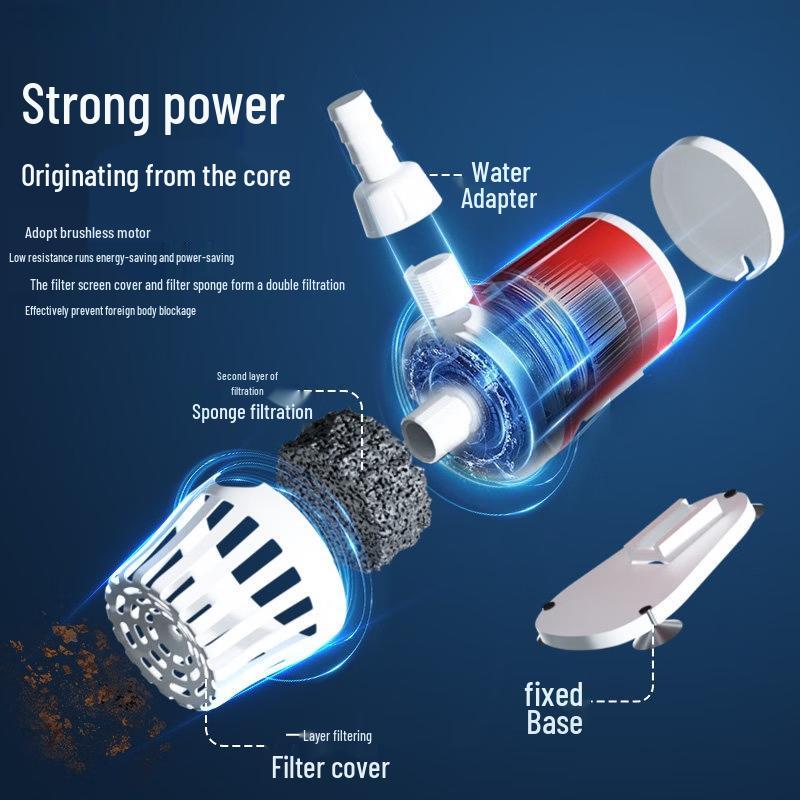 Jundingying 12V DC Brushless Adjustable Aquarium Submersible Pump