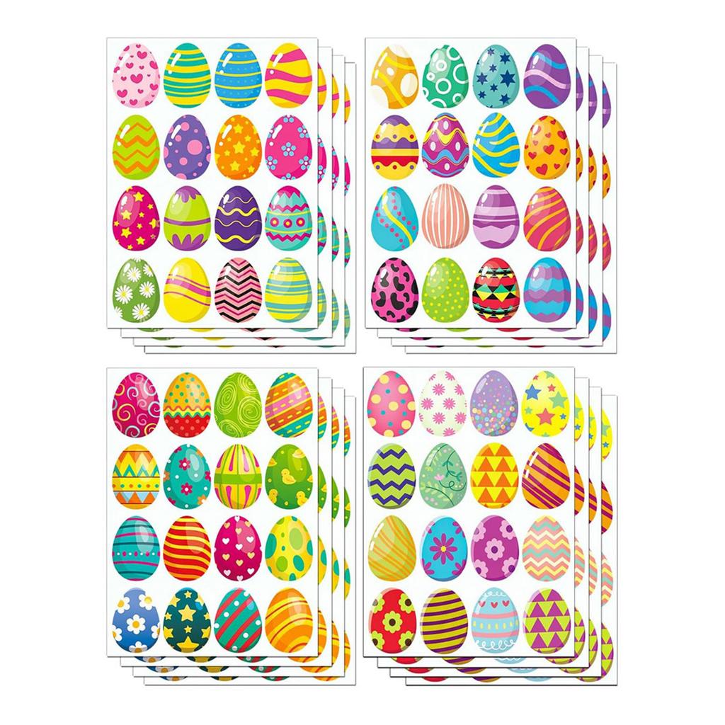 256 Counts Eggs Sticker Festival Party Decoration Sticker Wrapping Sticker for Packaging Journal Planner Phone Case