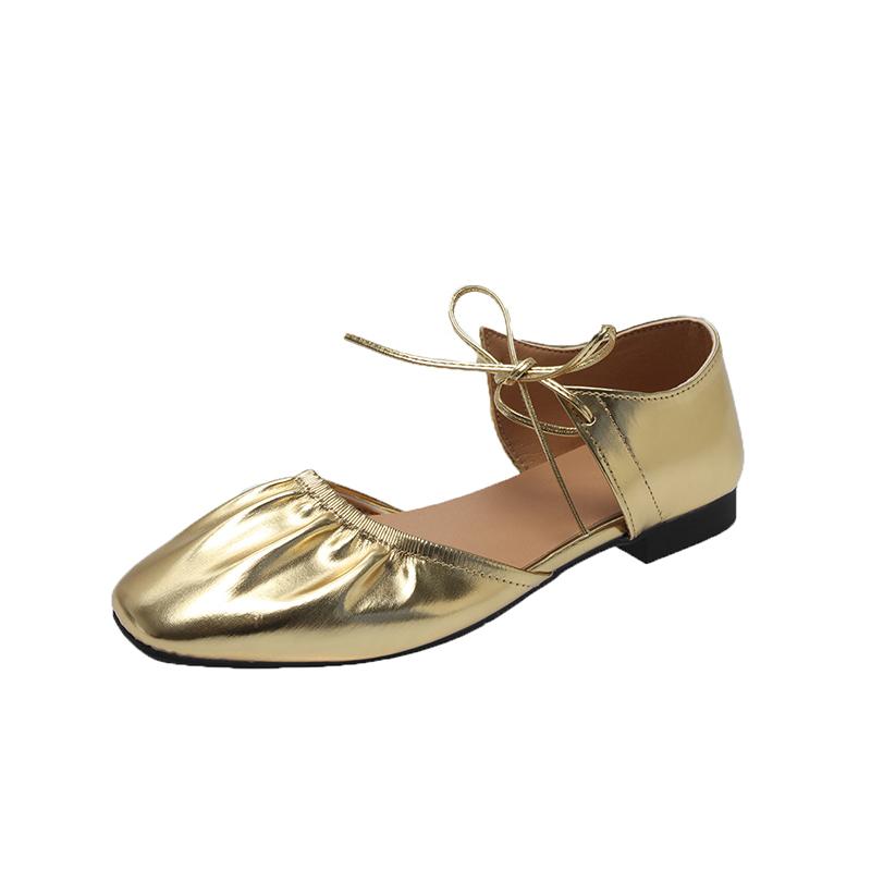 Fashion Women's Flat Shoes Fall New Fashion Square Head Shallow Mouth Soft Sole Anti-slip Wear-resistant Low-top Shoes