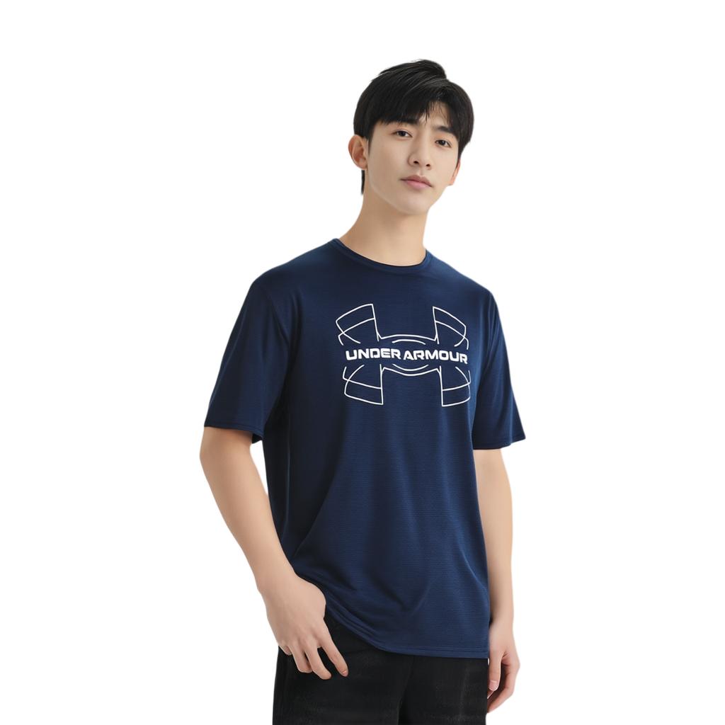 Under Armour Vent Casual Training Loose Comfortable Crew Neck Short Sleeve T-Shirt Men Tops Dark-Blue 1366145-408