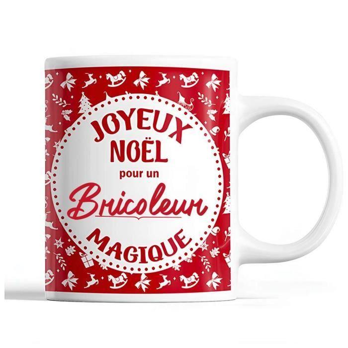 Mug - Noël Bricoleur Homme - Rouge - 325 ml - Résistant Lave-Vaisselle