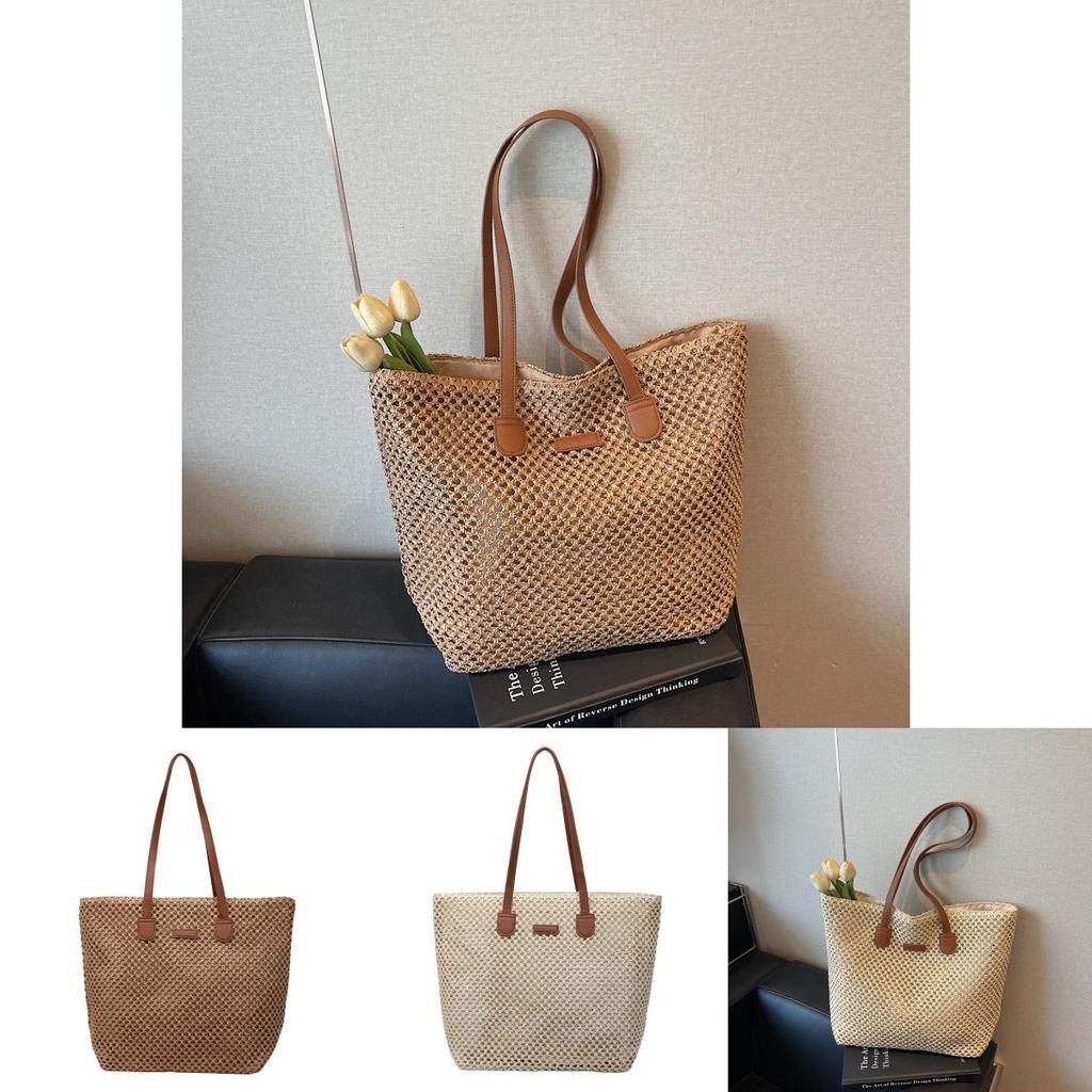 Summer Forest Style Woven Shoulder Bag With Hollow Design For Daily Use