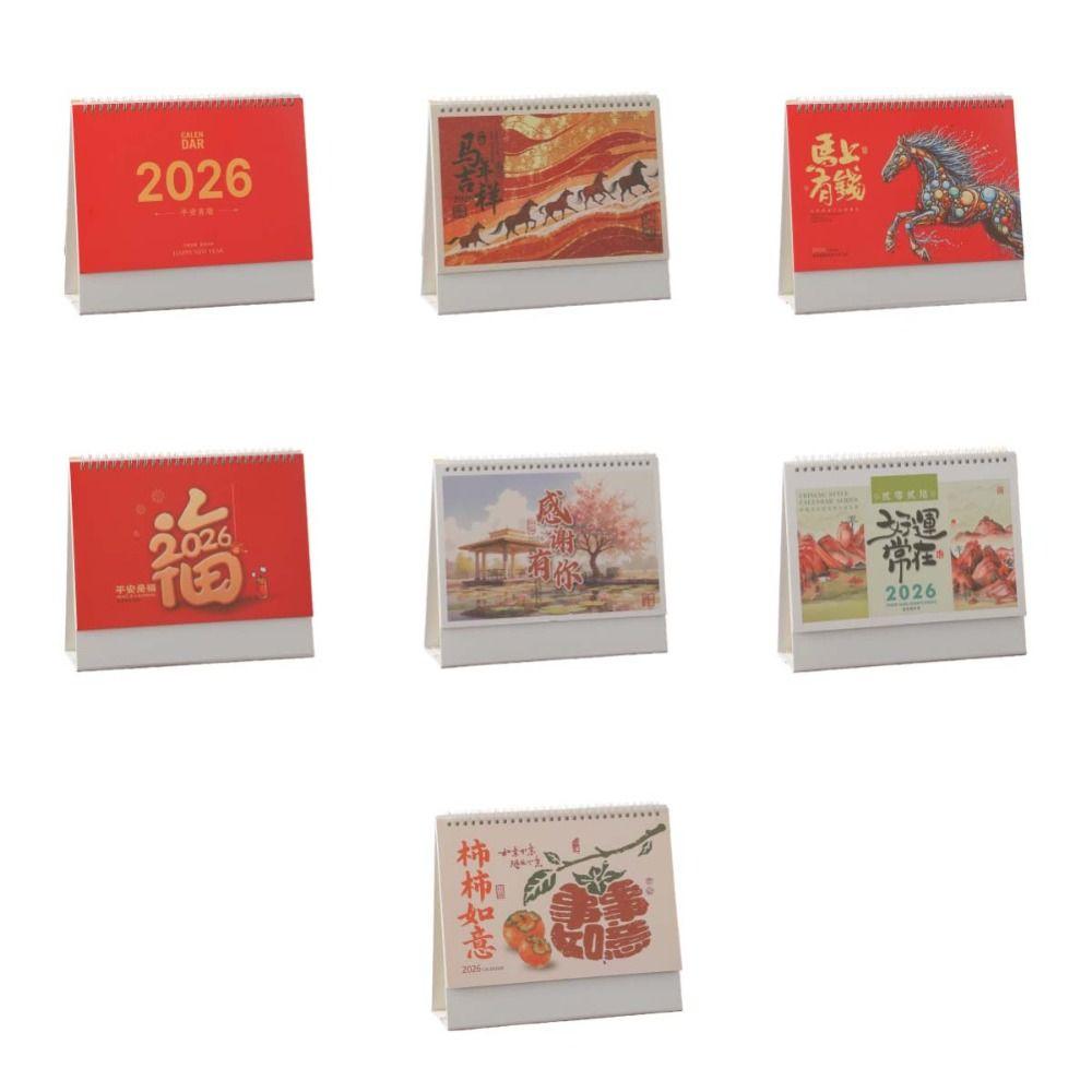 Chinese New Year Style 2026 Desk Calendar Month Date Display Monthly Planner Office Use