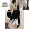 Fashionable Street Style Bucket Bag Simple Pu Shoulder Bag With Phone Pocket