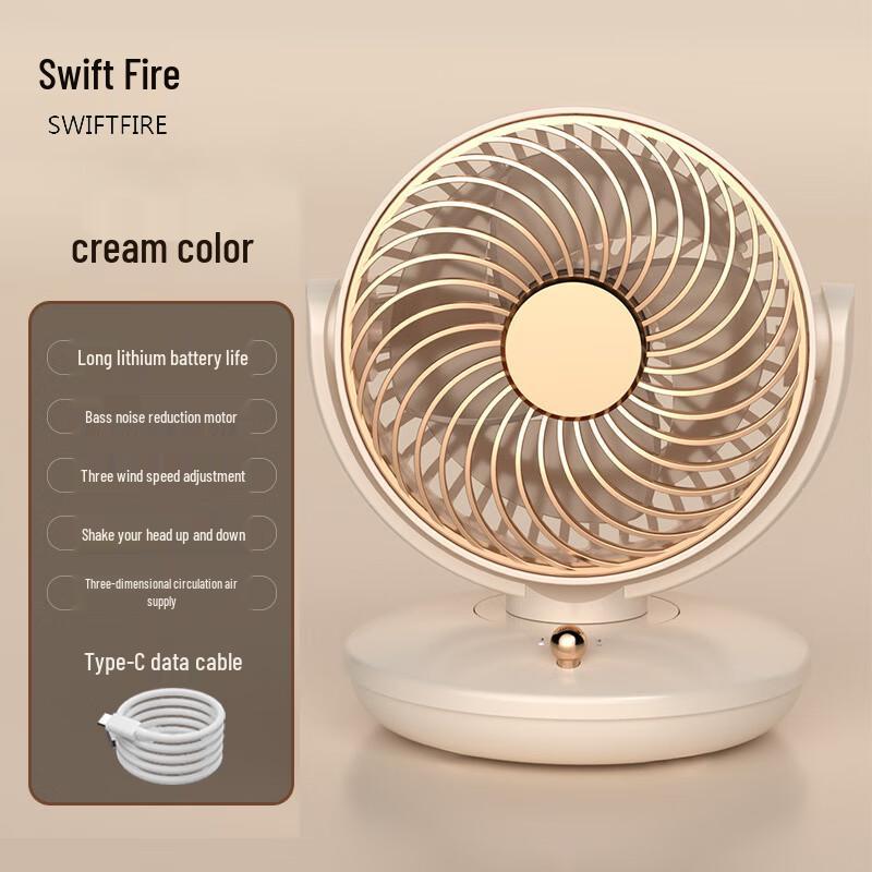 Xunhuo Portable Oscillating USB Desktop Fan