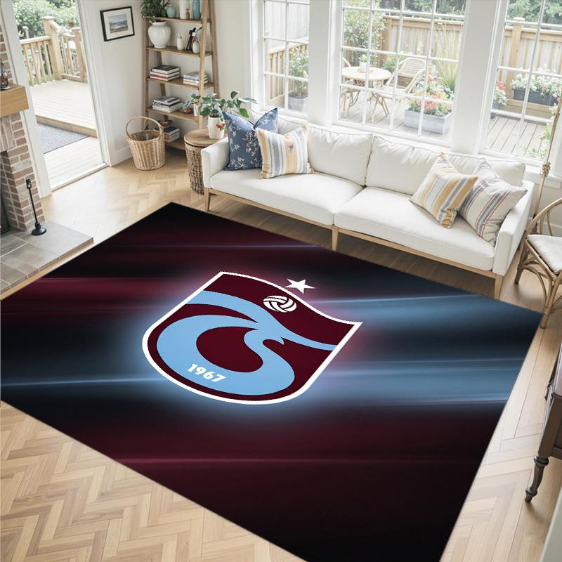 Trabzonspor FC Design Crystal Velvet Carpet Cozy Non?Slip Printed Rug For Bedroom Living Room Entrance