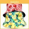 Tropical Patterned Fruit Colorful Basin Hat Reversible Wear Outdoor Sun Protect