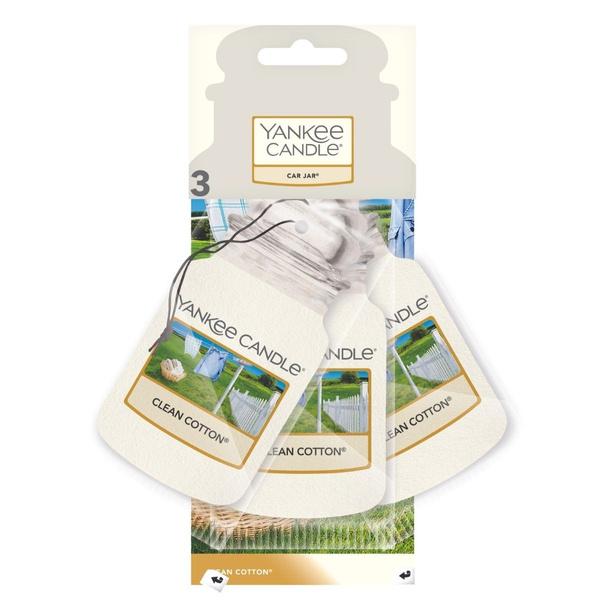 Yankee Candle Car Jar Bonus Zapach Do Auta Clean Cotton 3X15G