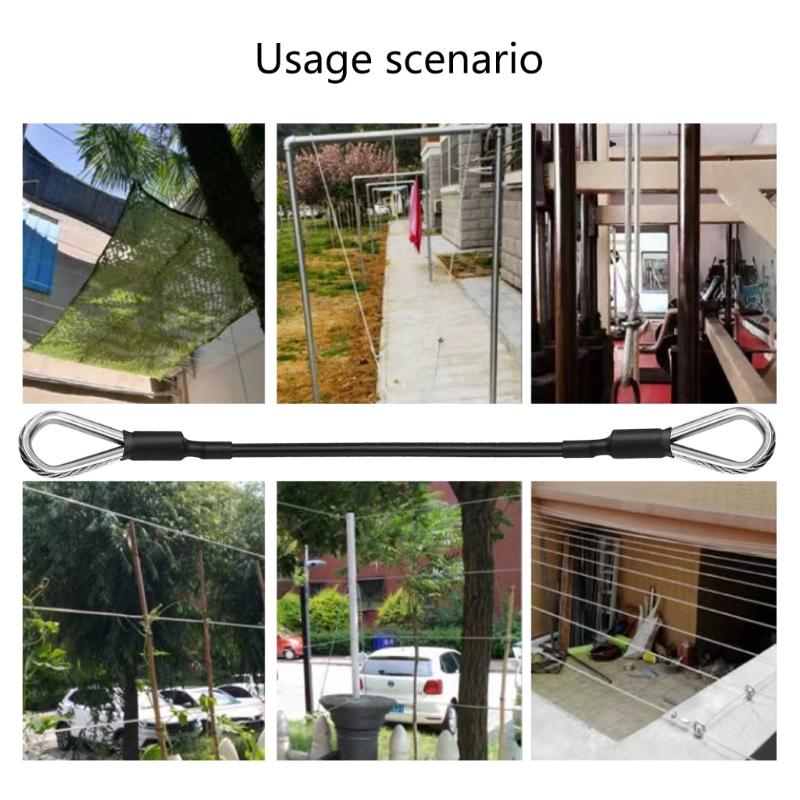 2Pcs Heavy Duty Pulley Cable Fitness Extension Rope Replacement Gym Cable with Carabiner for Home Gym Machine Accessory