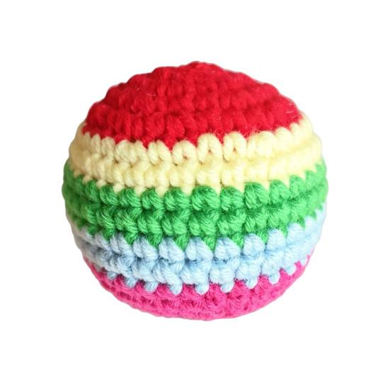 Handmade Crochet Footbag Soft for Kids Colorful Knitted Juggling Toys Toss Game
