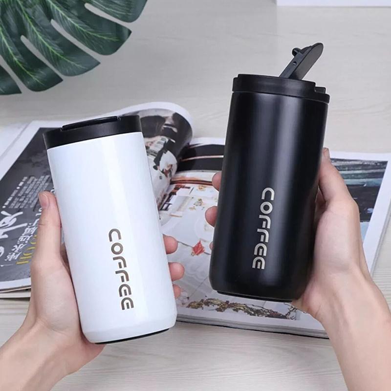 500Ml Stainless Steel Coffee Thermos Bottle Thermal Mug Leakproof Car Vacuum Flasks Coffee Cup Travel Portable Insulated Bottles