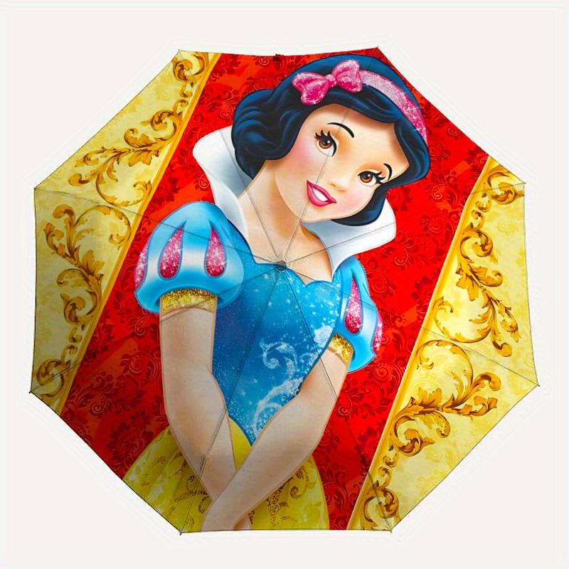 

1pc Snow White Automatic Folding Umbrella, 8-Rib Portable & Foldable Design, Highqualityy0722051