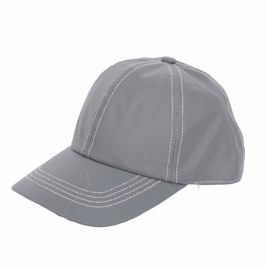 Baseball Silver Gray Night Reflective Cotton Stylish Baseball Hat for Walking Running Daily Wear