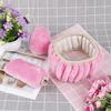 3Pcs/set Winter Pink Soft Warm Plush Car Steering Wheel Cover Handbrake Covers