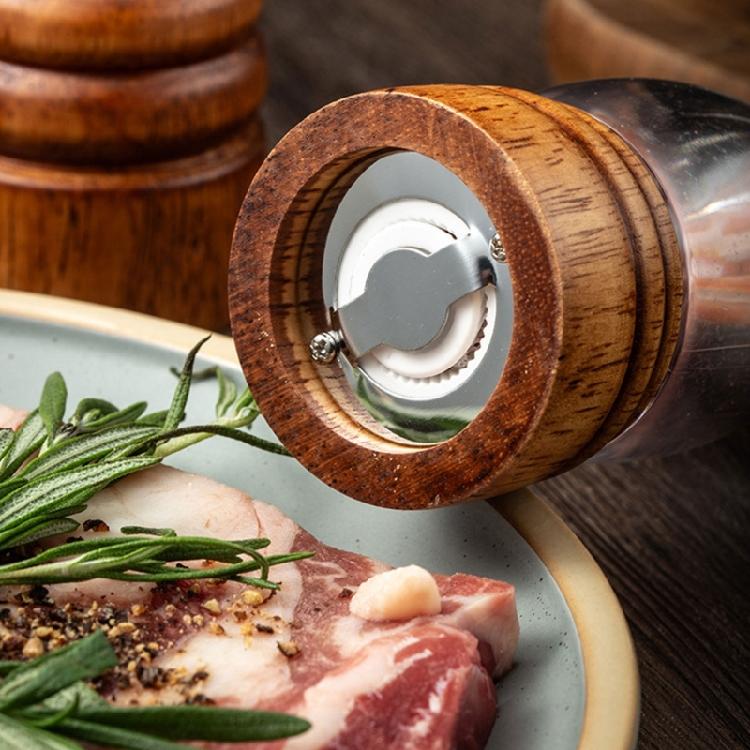 Manual Wood Peppers Grinder Refillable Manual Salt Grinder with Adjustable Coarse Spices Salt Grinder for Kitchen