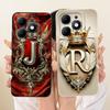 For ITEL A6610L Cover For ITEL A90 4G Case Silicone Luxury Crown A-Z Letters 2D Flat Pattern Soft Phone Case For ITEL A 90 4G