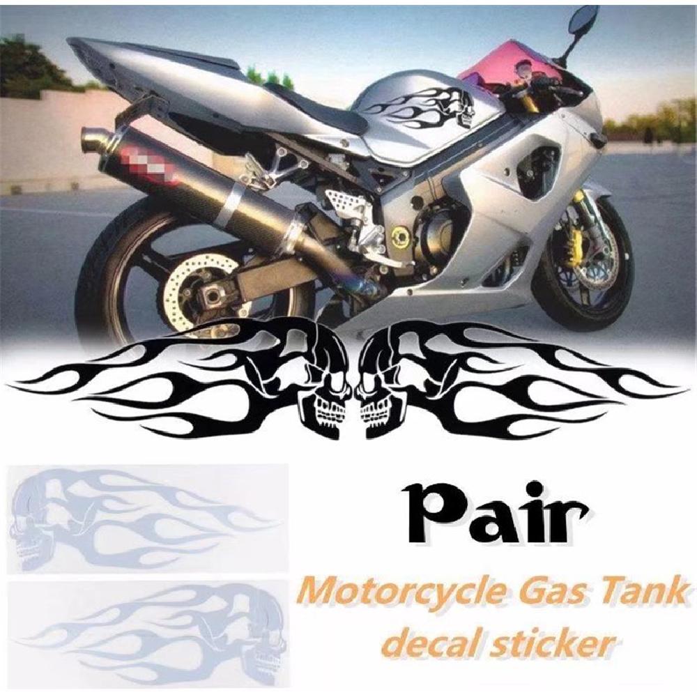 Universal Motorcycle Flame Gas Tank & Fender Decals Vinyl Sticker 34X12.7Cm