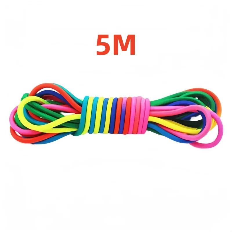 Rainbow Elastic Rubber Jump Rope Kids Adults Fitness Exercise Outdoor Fun Games Juegos De Exterior Para Niños Y Adultos