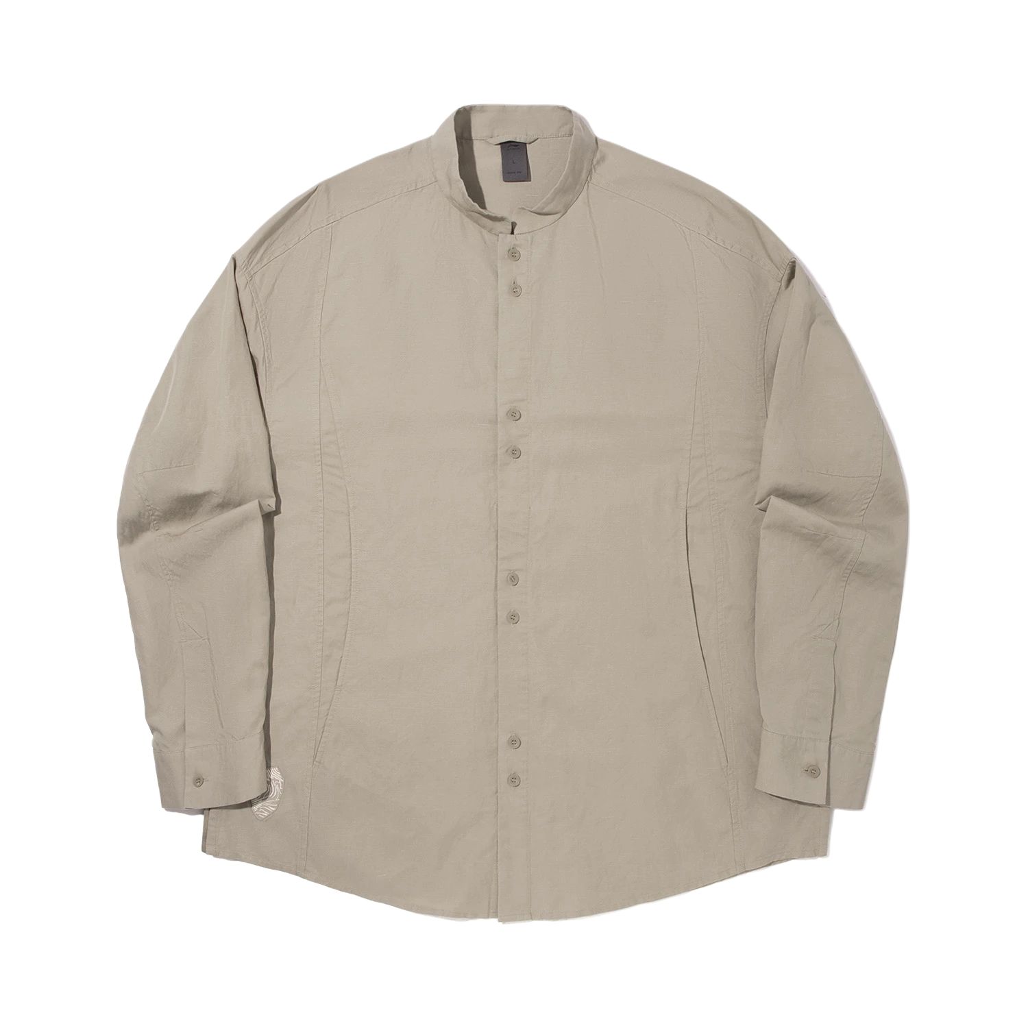 Li Ning Kung Fu Series Solid Color Soft Minimalist Versatile Long Sleeve Shirt Men shirts ASHV025-4 S