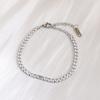 European and American Simple Temperament Stainless Steel Diamond Necklace Women's Retro Fashion Simple Neck Chain Collarbone Chain Collar Necklace