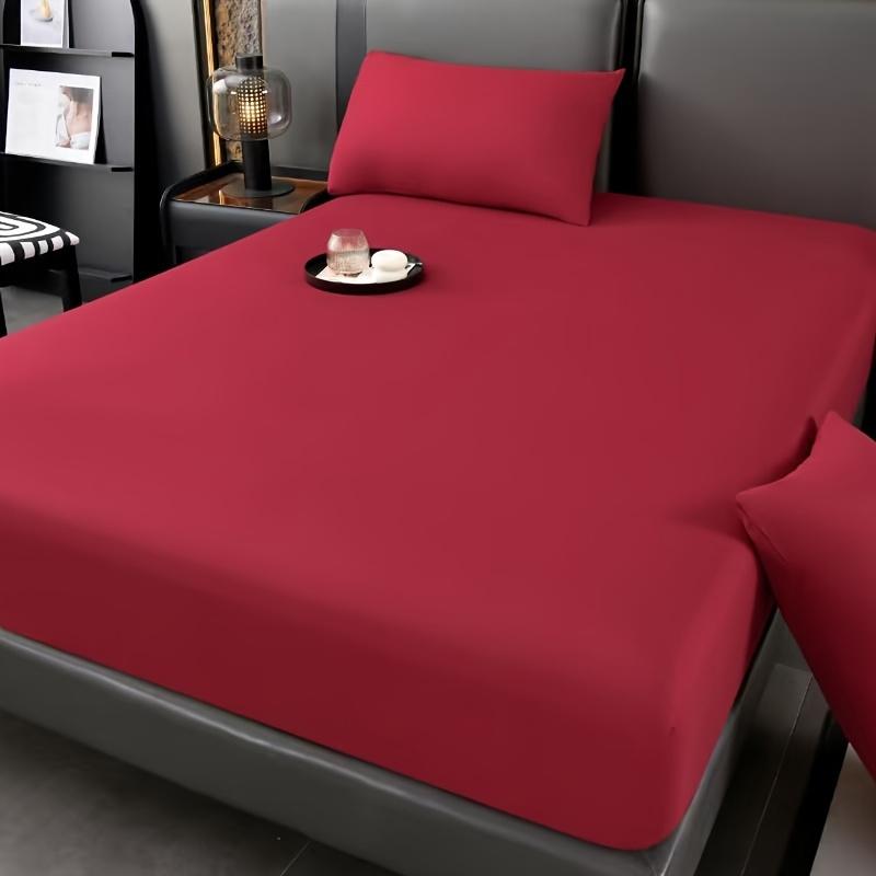 Safe Waterproof Mattress Protector Soft Comfortable Breathable Solid Color Fitted Bedding Cover No Pillowcases Included