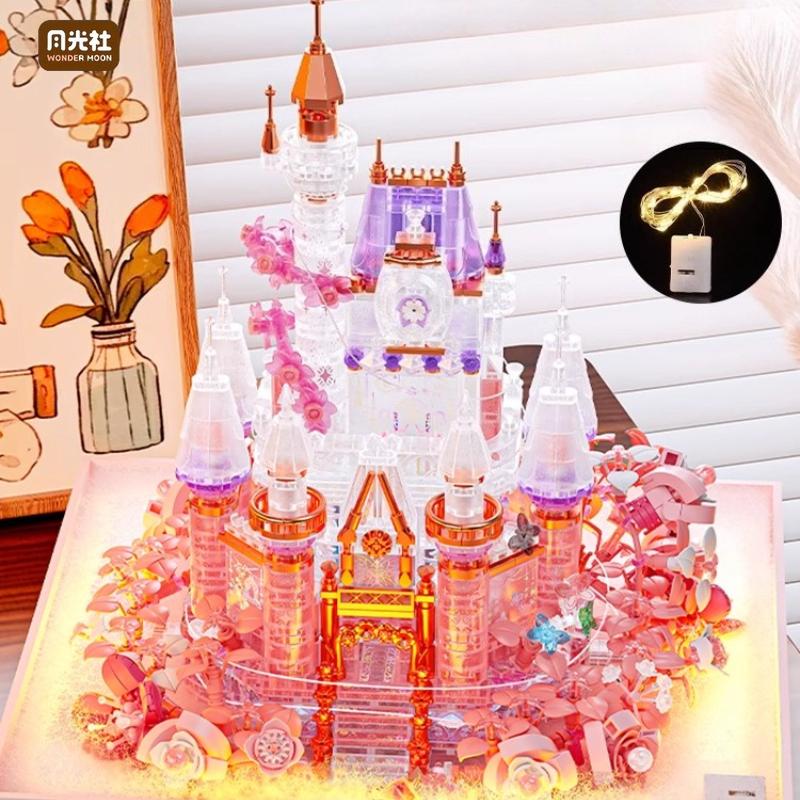 Moonlight Society Star Moon Castle Small Particle Building Blocks Decoration Assembly Diy Building Toys Girl Birthday Gift