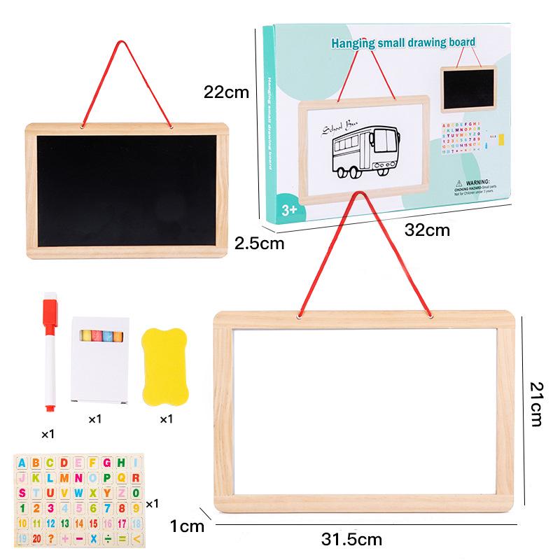 Kids' Double-Sided Magnetic Liftable Wooden Easel - Colorful Art & Drawing Toy