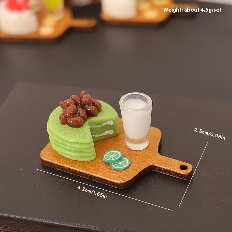 

5 шт. Сделай сам Украшение Кукольный домик Симуляция Торт Десерт Набор Молоко Сок Мини Кухня Поднос Посуда Аксессуары Детские Игрушки as the picture