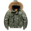 Cappotto con cappuccio con collo in pelliccia Cappuccio in pelliccia militare Caldo bomber tattico Giacca calda da pilota di volo antivento