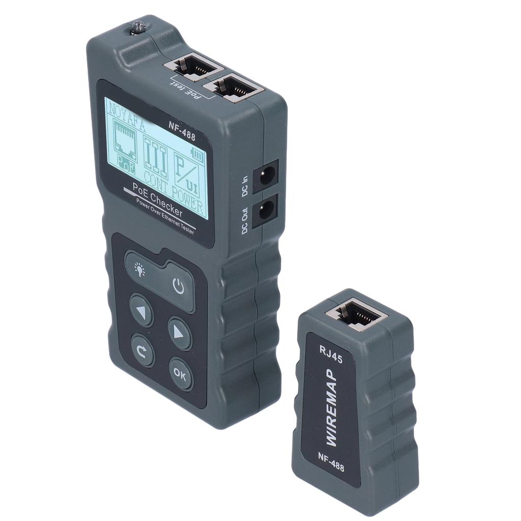 NF‑488 LCD Ethernet POE Tester Automatic Identification POE Detector Checker Camera Powered Cable Po