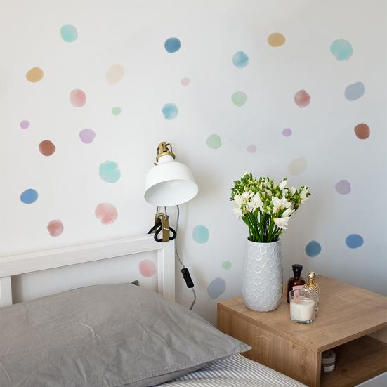 6 Sheet Irregular Polka Dots Wall Stickers, Colorful Boho Wall Decals, Peel and Stick Removable Vinyl Stickers for Playroom Bedroom Nursery