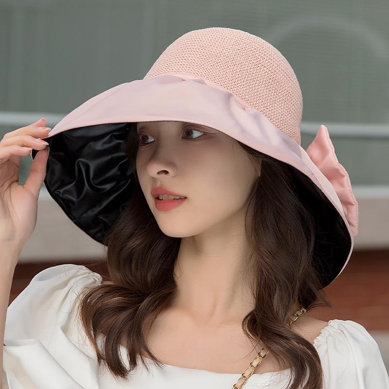 Sunscreen Hat Women's Spring and Summer Sunshade UV Protection Bucket Hat Face Cover Vinyl Sun Hat Big Brim Shows Small Face