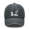 [Vintage Baseball Cap] The Golf Father Print Polyester Soft Adjustable Curved Brim Casual Outdoor Sports Golf Hat For Dad Gift