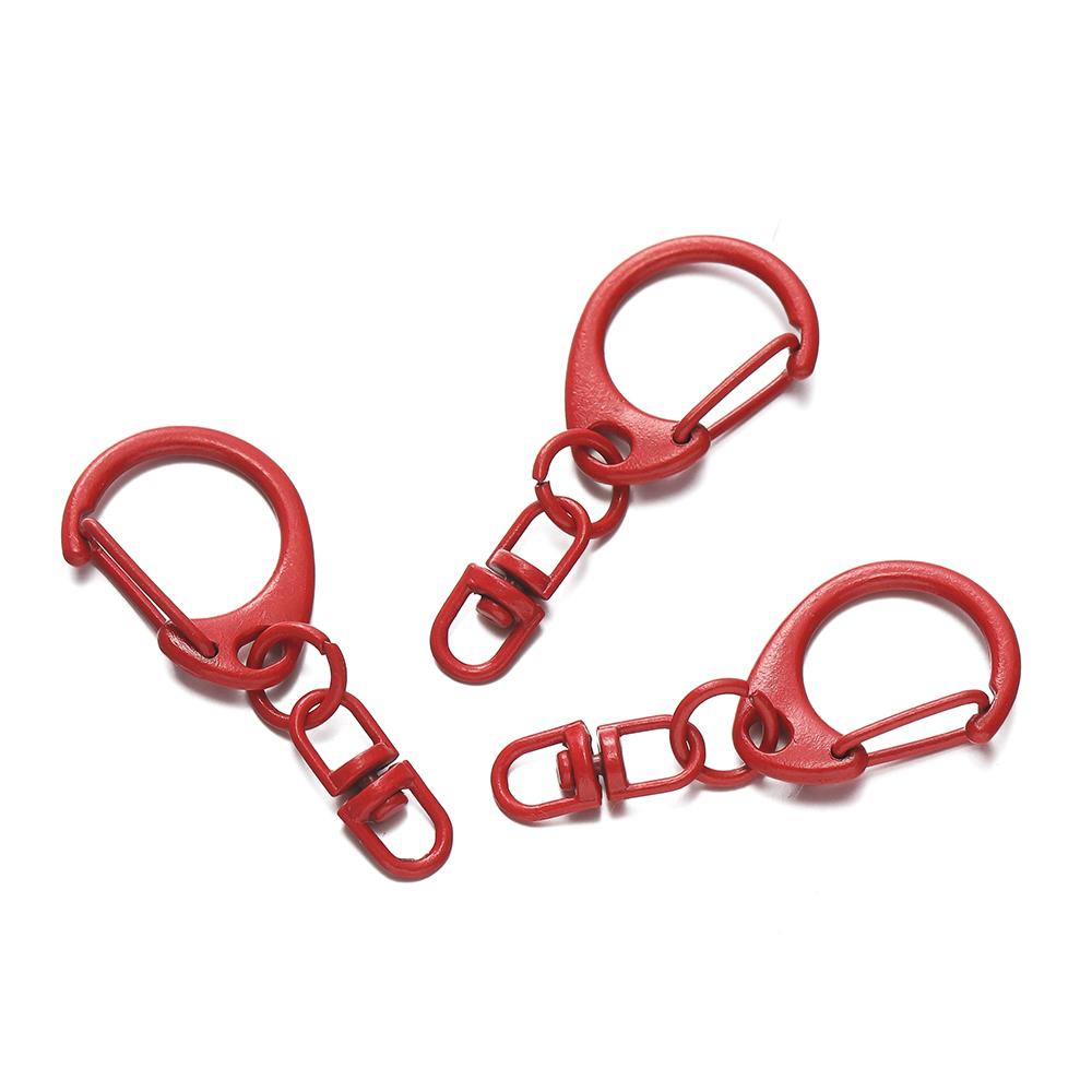 5pcs Alloy Colorful D-shaped Hooks With Rotatable Eight-character Buckle for DIY Keychains Crafts Bag Charms Key Ring Findings