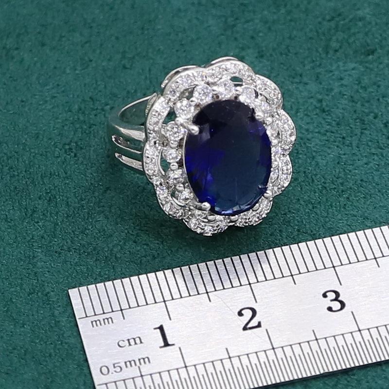 Schmuck Anti-Allergisch Zirkon Armband Halskette Ohrringe Ring Schmuckset