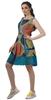 Moomaya Printed Lace Evening Mini Dress For Party Sleeveless Women Clothing