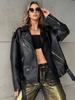 2026 European-Style Women's Oversized Leather Jacket - Autumn New Arrival