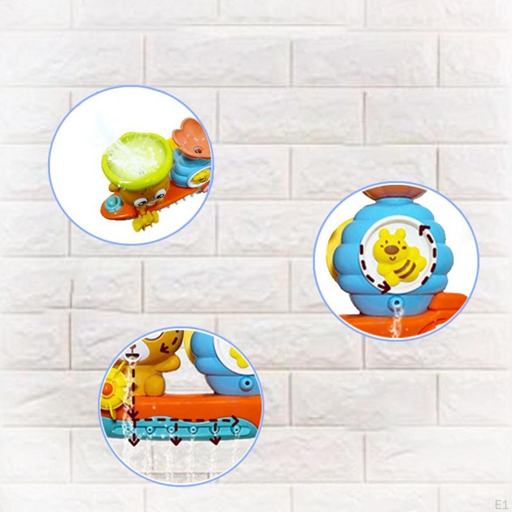 Baby Bath Toy Wall Bathroom Cute Water Wheel Bathtub for Kids Boys Girls