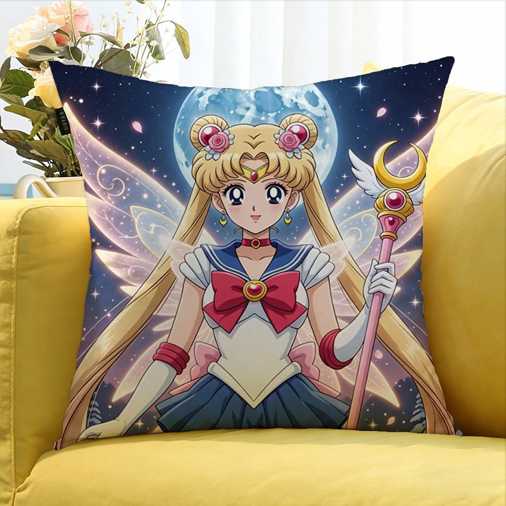 Cute girls SSailors MMoones World Various Sizes Square Pillow Case For Car Home Bedchamber Decor
