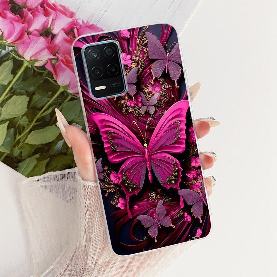 For Realme 8 5G Case RMX3241 Popular Butterfly Soft Silicone Clear TPU Cover For Realme Narzo 30 5G Funda Realme8 8s 5G V13 Capa