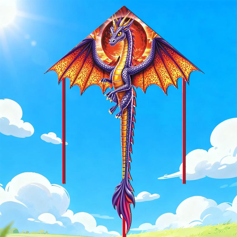 Weifang Winged Dragon Kite: Cartoon Animal Kite for Kids & Adults
