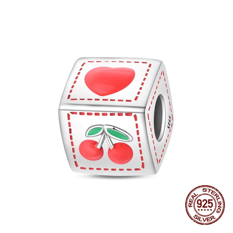 100% Copper Strawberry Lipstick Ladybird China Red Charms Beads Fitoriginal Bracelets For Women Diy Jewellery