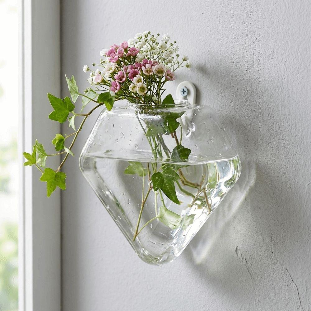 Irregular Shape Hydroponic Vase Wall Mounted Plant Container Glass Vase Living Room